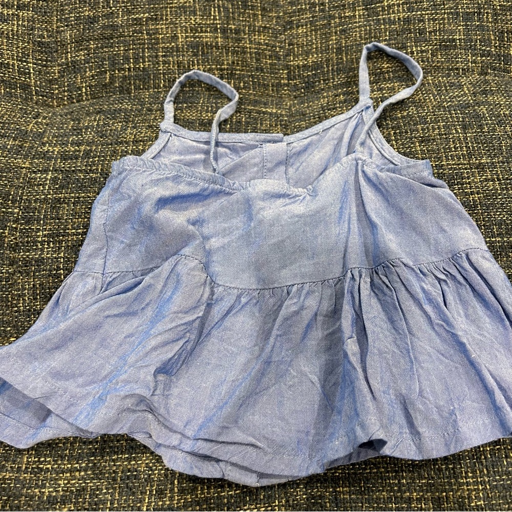 H&M Girl’s Matching Set Tank Top and Wide Leg Pants Chambray Blue - Picture 7 of 10
